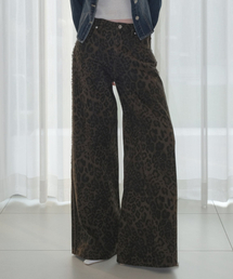 LEOPARD WIDE PANTS [BROWN]