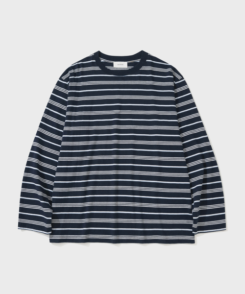 SHIRTER(シャーター)の「FINE STRIPE LS T-SHIRT (NAVY)(Tシャツ/カットソー・メンズ・その他・SMALL/MEDIUM/LARGE)」の1枚目の写真