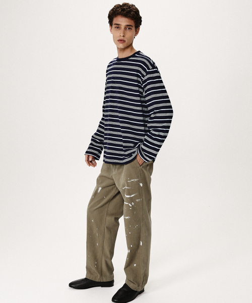 SHIRTER(シャーター)の「FINE STRIPE LS T-SHIRT (NAVY)(Tシャツ/カットソー・メンズ・その他・SMALL/MEDIUM/LARGE)」の3枚目の写真
