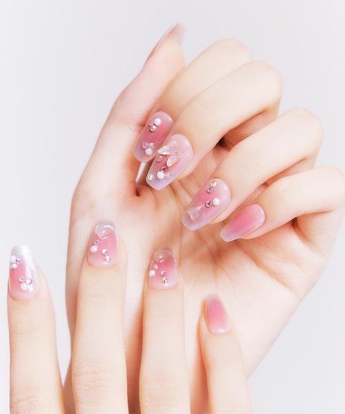 Beauty Connect(ビューティーコネクト)の「Ollio(オーリオ) ノーグルーネイル(ネイルシール/ネイルチップ・レディース・01 オーシャンダスク(アーモンド)/14 カカオクッキー(コフィン)/16 ファーストラブ(アーモンド)/17 スカイブルーム(アーモンド)/02 チャーミングチェック(アーモンド)/04 ダイヤモンドフラワー(アーモンド)/11 ルナネイビー(アーモンド)/13 グレーウィスパー(コフィン)/18 フラワーブーケ(アーモンド)/20 ブラックリボン(コフィン)/06 フェアリーバタフライ(コフィン)/07 ブラックメタル(コフィン)/08 ラストナイト(コフィン)/09 ブルーミングガーデン(コフィン)/22 ローズグロウ(コフィン)/23 ラベンダースパーク(コフィン)/15 ウォーターストロベリー(アーモンド)/24 ムーンライト(アーモンド)/03 フォールインラブ(アーモンド)/05 グレープシャーベット(アーモンド)/10 ジューシーピーチ(コフィン)/12 ミルキーウェイ(アーモンド)/19 スモーキーグロウ(コフィン)/21 スイートビター(コフィン)・FREE)」の19枚目の写真