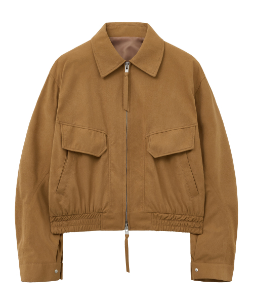 スエードシグネチャークロップジャケット（キャメル）