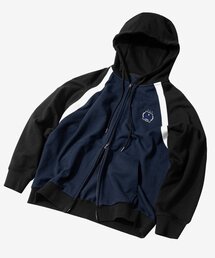 SECONDMONO（セカンドモノローグ）の「2WAY クラブロゴ配色フードジップアップ [NAVY]_SEJK009NAVY（パーカー）」