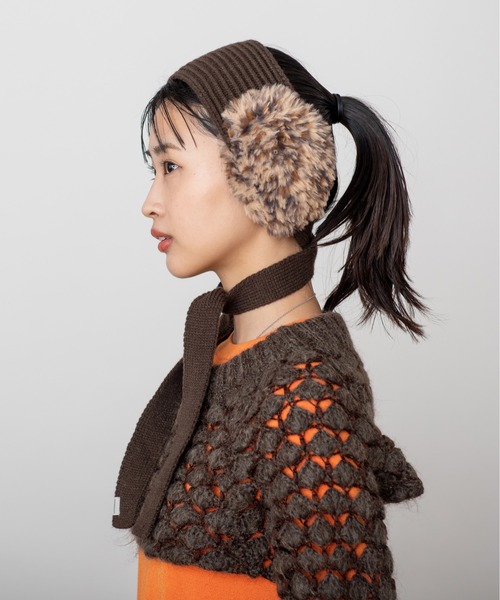 OVERRIDE（オーバーライド）の「OVERRIDE  FUR YARN KNIT EAR MUFF / オーバーライド（イヤーマフ・レディース・ホワイト/ブラウン/ブラック・FREE）」の16枚目の写真