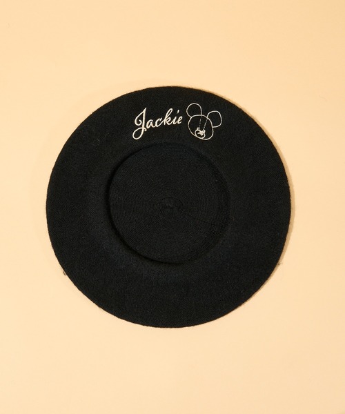 salle de bal（サルデバル）の「【 くまのがっこう 】刺繍入りベレー帽　WNI（ハンチング/ベレー帽・レディース・ブラック/バーガンディー・FREE）」の5枚目の写真