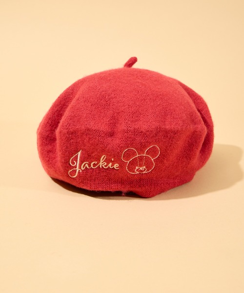 salle de bal（サルデバル）の「【 くまのがっこう 】刺繍入りベレー帽　WNI（ハンチング/ベレー帽・レディース・ブラック/バーガンディー・FREE）」の6枚目の写真