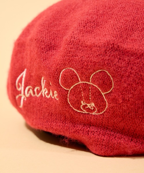 salle de bal（サルデバル）の「【 くまのがっこう 】刺繍入りベレー帽　WNI（ハンチング/ベレー帽・レディース・ブラック/バーガンディー・FREE）」の9枚目の写真