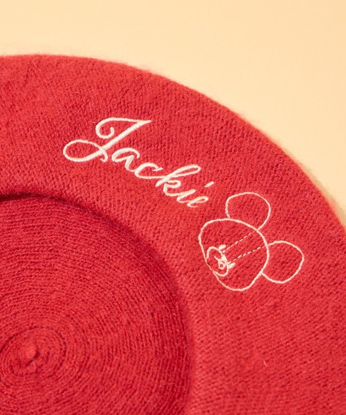 salle de bal（サルデバル）の「【 くまのがっこう 】刺繍入りベレー帽　WNI（ハンチング/ベレー帽・レディース・ブラック/バーガンディー・FREE）」の11枚目の写真