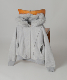 JOINT WORKS | ウォッシュ加工 ファー ジップパーカー / Washed Faux Fur Zip Hoodie(ブルゾン)