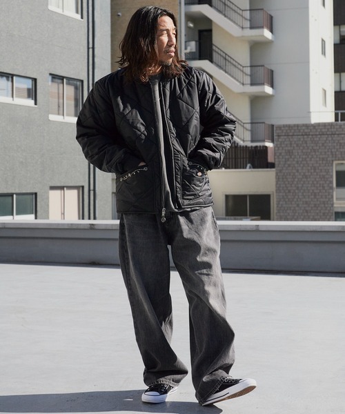 HTC(エイチティーシー)の「HTC/エイチティーシー DICKIES DIAMOND QUILT JACKET 花柄スタッズ ダイヤモンドキルト ジャケット(ブルゾン・メンズ・ブラック・M/L)」の16枚目の写真