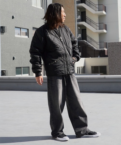 HTC(エイチティーシー)の「HTC/エイチティーシー DICKIES DIAMOND QUILT JACKET 花柄スタッズ ダイヤモンドキルト ジャケット(ブルゾン・メンズ・ブラック・M/L)」の10枚目の写真
