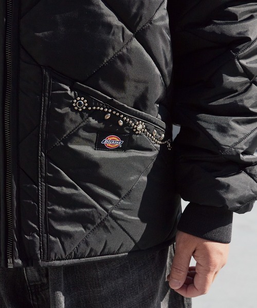 HTC/エイチティーシー DICKIES DIAMOND QUILT JACKET 花柄スタッズ