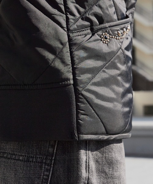 HTC/エイチティーシー DICKIES DIAMOND QUILT JACKET 花柄スタッズ