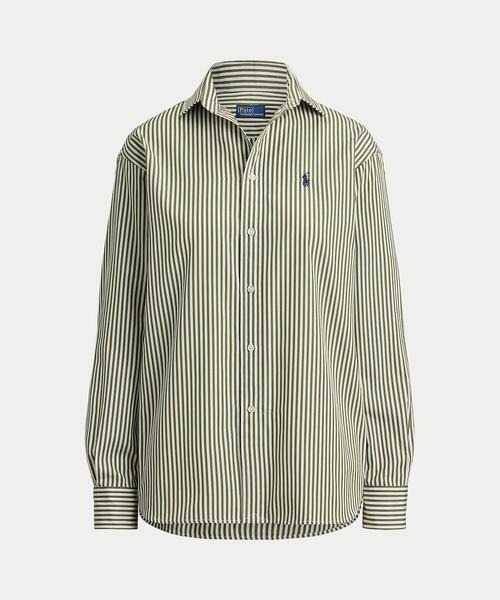 POLO RALPH LAUREN(ポロ ラルフ ローレン)の「ストライプド コットン シャツ(シャツ/ブラウス・レディース・グリーン系1・M/S/XS/XXS)」の8枚目の写真