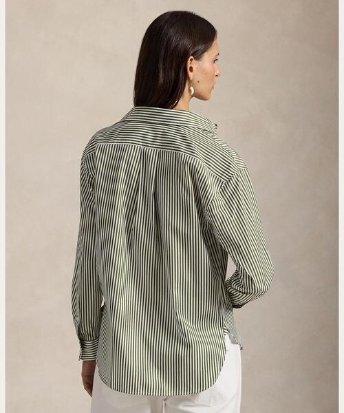 POLO RALPH LAUREN(ポロ ラルフ ローレン)の「ストライプド コットン シャツ(シャツ/ブラウス・レディース・グリーン系1・M/S/XS/XXS)」の6枚目の写真