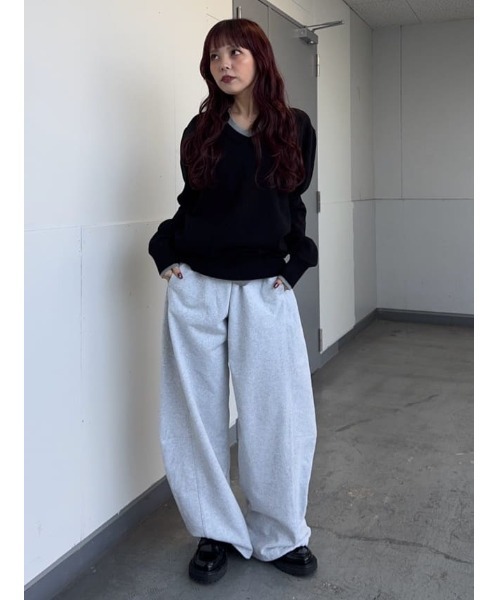 SLY(スライ)の「【2026SS新作】LAYERED V/N HG OP レイヤード Vネック ハイゲージ ワンピース 冬服 春服(ワンピース・レディース・ブラック/ベージュ/杢グレー・FREE)」の7枚目の写真