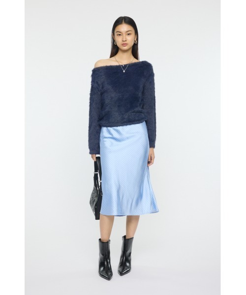MOUSSY(マウジー)の「SATIN MIDI スカート(スカート・レディース・ブルー系その他/アイボリー・FREE)」の4枚目の写真