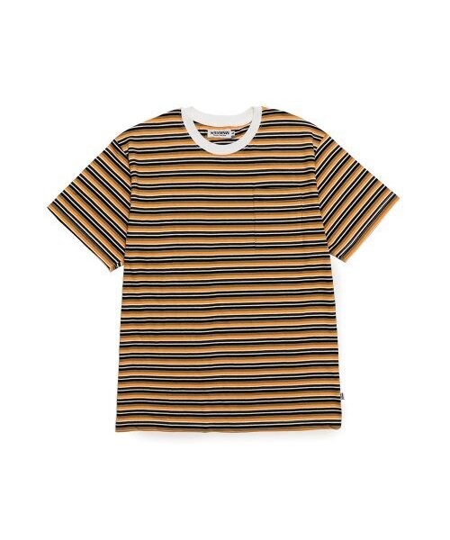 MNW(エムエヌダブリュー)の「CL STRIPE T-SHIRT ORANGE(Tシャツ/カットソー・メンズ・その他・LARGE/MEDIUM/X-LARGE)」の1枚目の写真