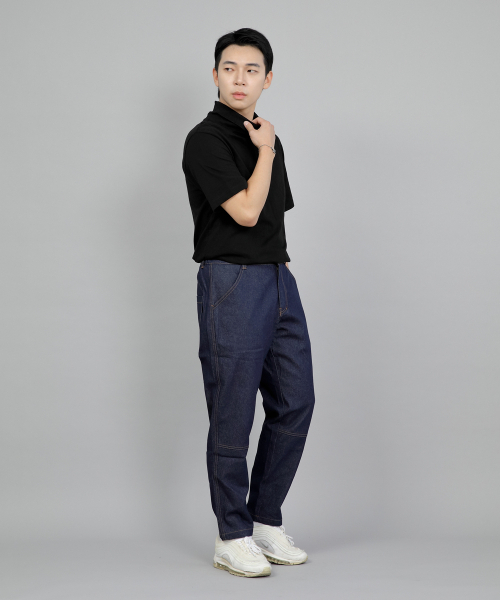 SAINTCREW(セントクルー)の「テーパードカッティングクロップハーフバンドパンツ TCH-326 インディゴデニム BRS(デニムパンツ・メンズ・その他・MEDIUM/LARGE/X-LARGE)」の5枚目の写真