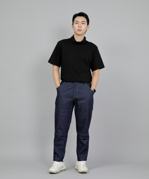 SAINTCREW(セントクルー)の「テーパードカッティングクロップハーフバンドパンツ TCH-326 インディゴデニム BRS(デニムパンツ・メンズ・その他・MEDIUM/LARGE/X-LARGE)」の2枚目の写真