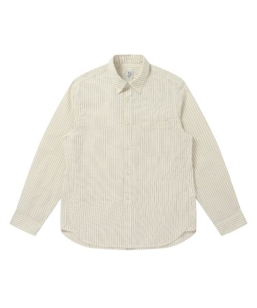 Relaxed Fit Seersucker Shirt_Yellow