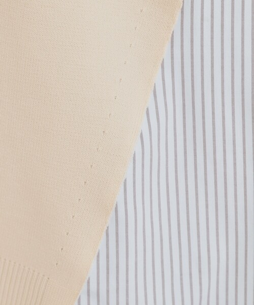 SHOO・LA・RUE（シューラルー）の「【洗濯機可/S-LL】Aラインで体型カバー。スポンディッシュ サイドフェイクトップス（ニット/セーター・レディース・ネイビー/グリーン系/アイボリー/サックスブルー・01/02/03/04）」の5枚目の写真