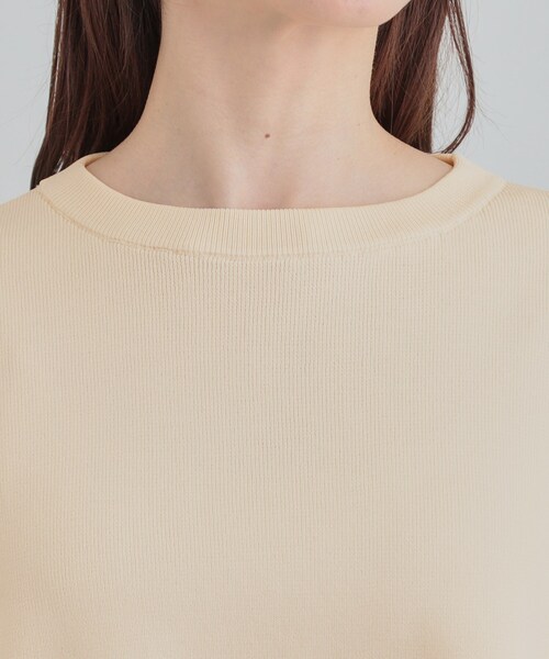 SHOO・LA・RUE（シューラルー）の「【洗濯機可/S-LL】Aラインで体型カバー。スポンディッシュ サイドフェイクトップス（ニット/セーター・レディース・ネイビー/グリーン系/アイボリー/サックスブルー・01/02/03/04）」の17枚目の写真