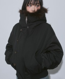 ENVYM | フード ファー ボア N２B 中綿ブルゾン(ブルゾン)