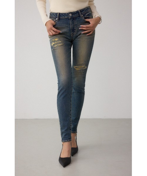 AZUL by moussy(アズールバイマウジー)の「【サイズ,身長別画像あり】AZUL DENIM リペアスキニーデニム(デニムパンツ・レディース・ブルー/ブラック/ダークブルー・LARGE/SMALL/MEDIUM/X-SMALL/X-LARGE/XX-SMALL)」の22枚目の写真