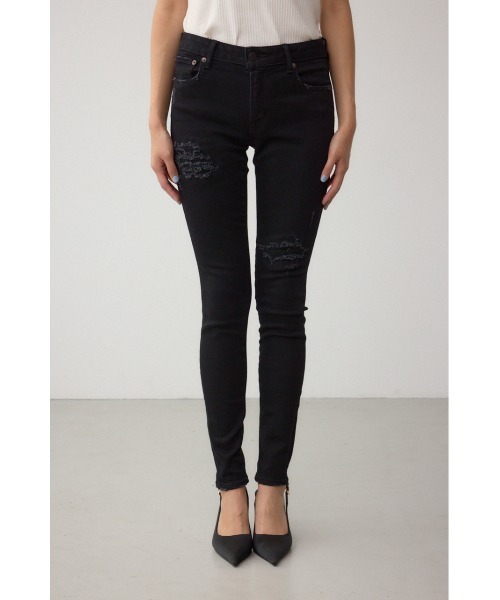 AZUL by moussy(アズールバイマウジー)の「【サイズ,身長別画像あり】AZUL DENIM リペアスキニーデニム(デニムパンツ・レディース・ブルー/ブラック/ダークブルー・LARGE/SMALL/MEDIUM/X-SMALL/X-LARGE/XX-SMALL)」の14枚目の写真