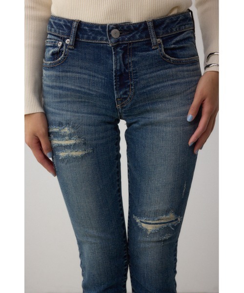 AZUL by moussy(アズールバイマウジー)の「【サイズ,身長別画像あり】AZUL DENIM リペアスキニーデニム(デニムパンツ・レディース・ブルー/ブラック/ダークブルー・LARGE/SMALL/MEDIUM/X-SMALL/X-LARGE/XX-SMALL)」の7枚目の写真