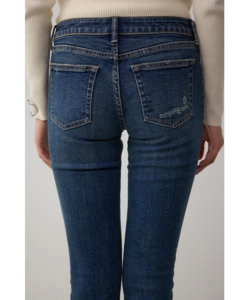 AZUL by moussy(アズールバイマウジー)の「【サイズ,身長別画像あり】AZUL DENIM リペアスキニーデニム(デニムパンツ・レディース・ブルー/ブラック/ダークブルー・LARGE/SMALL/MEDIUM/X-SMALL/X-LARGE/XX-SMALL)」の8枚目の写真