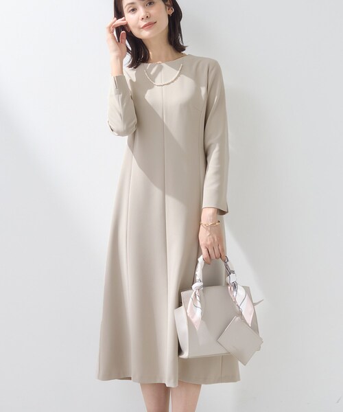 上品光沢／セレモニー／SETUP可能】スタイルUPワンピース（ワンピース