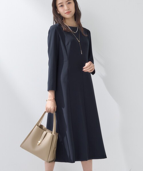 上品光沢／セレモニー／SETUP可能】スタイルUPワンピース（ワンピース