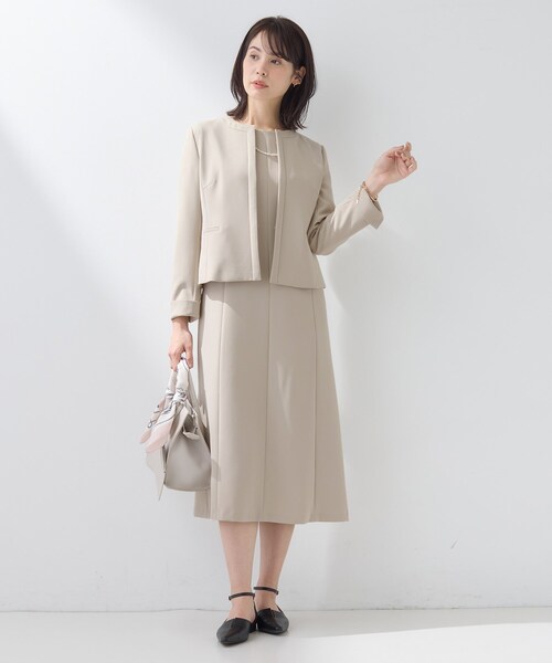 INDIVI（インディヴィ）の「【上品光沢／セレモニー／SETUP可能】スタイルUPワンピース（ワンピース・レディース・ネイビー/ベージュ系5・36/19/15 /13/40/38/05）」の10枚目の写真