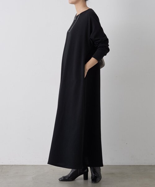 BEARDSLEY（ビアズリー）の「裏毛フレアーワンピース（ワンピース・レディース・ブラック/キャメル・0/1）」の4枚目の写真