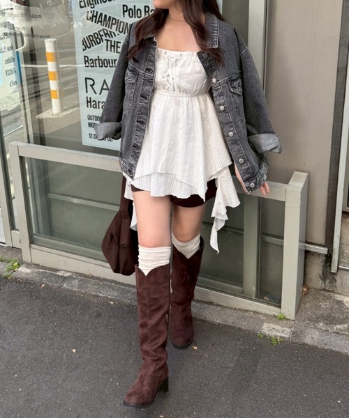 continuer de NICE CLAUP（コンティニューデナイスクラップ）の「【2026SS】レースUPキャミチュニック（シャツ/ブラウス・レディース・ピンク系その他/ブラック/オフホワイト/ブルー系その他/ホワイト系その他・FREE）」の2枚目の写真