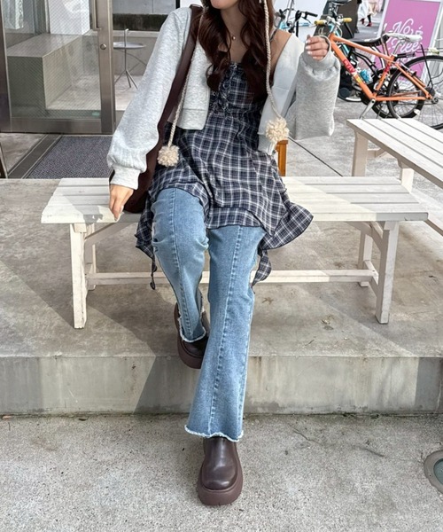 continuer de NICE CLAUP（コンティニューデナイスクラップ）の「【2026SS】レースUPキャミチュニック（シャツ/ブラウス・レディース・ピンク系その他/ブラック/オフホワイト/ブルー系その他/ホワイト系その他・FREE）」の11枚目の写真