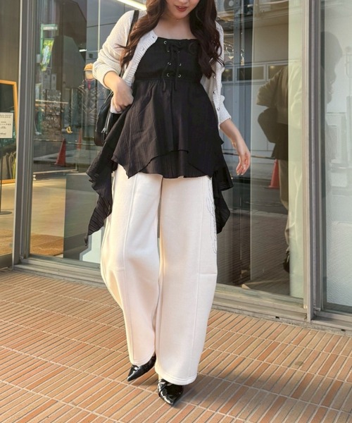 continuer de NICE CLAUP（コンティニューデナイスクラップ）の「【2026SS】レースUPキャミチュニック（シャツ/ブラウス・レディース・ピンク系その他/ブラック/オフホワイト/ブルー系その他/ホワイト系その他・FREE）」の15枚目の写真