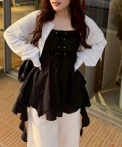 continuer de NICE CLAUP（コンティニューデナイスクラップ）の「【2026SS】レースUPキャミチュニック（シャツ/ブラウス・レディース・ピンク系その他/ブラック/オフホワイト/ブルー系その他/ホワイト系その他・FREE）」の19枚目の写真