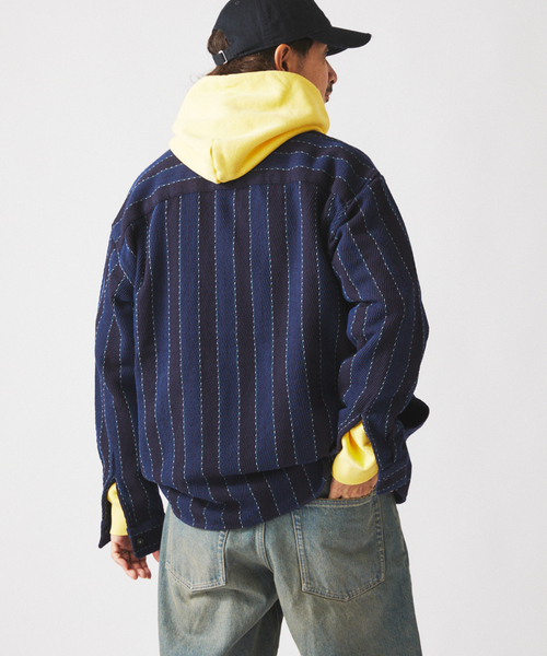 JOURNAL STANDARD relume(ジャーナルスタンダード レリューム)の「ドビーストライプ CPO シャツブルゾン(シャツ/ブラウス・メンズ・ネイビー/サックスブルー/アイボリー・MEDIUM/LARGE)」の18枚目の写真