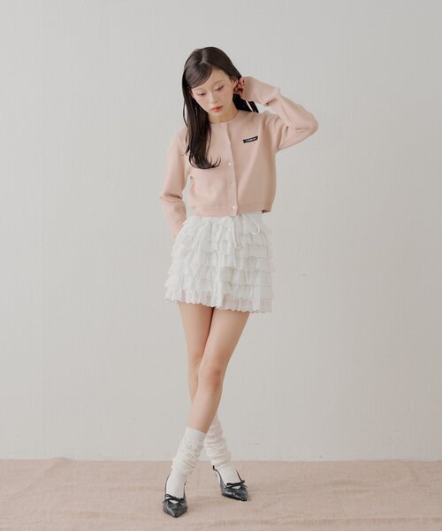 Chico(チコ)の「レースフリルティアードスカート(スカート・レディース・ブラック/アイボリー/ライトベージュ・FREE)」の8枚目の写真