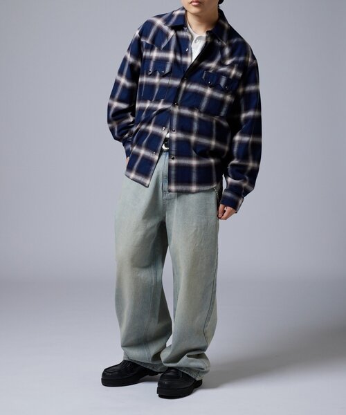 WHO'S WHO gallery（フーズフーギャラリー）の「【Sourcream】ウエスタンオンブレチェックシャツ（シャツ/ブラウス・レディース・ブラック/ネイビー/ブラウン・MEDIUM/LARGE）」の12枚目の写真