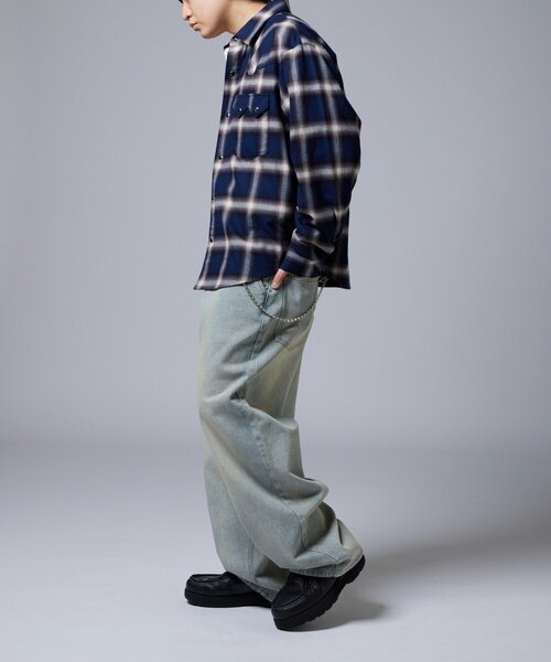 WHO'S WHO gallery（フーズフーギャラリー）の「【Sourcream】ウエスタンオンブレチェックシャツ（シャツ/ブラウス・レディース・ブラック/ネイビー/ブラウン・MEDIUM/LARGE）」の13枚目の写真