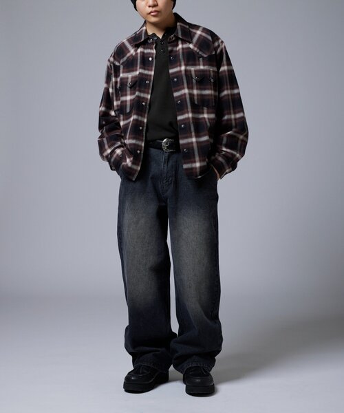 WHO'S WHO gallery（フーズフーギャラリー）の「【Sourcream】ウエスタンオンブレチェックシャツ（シャツ/ブラウス・レディース・ブラック/ネイビー/ブラウン・MEDIUM/LARGE）」の16枚目の写真