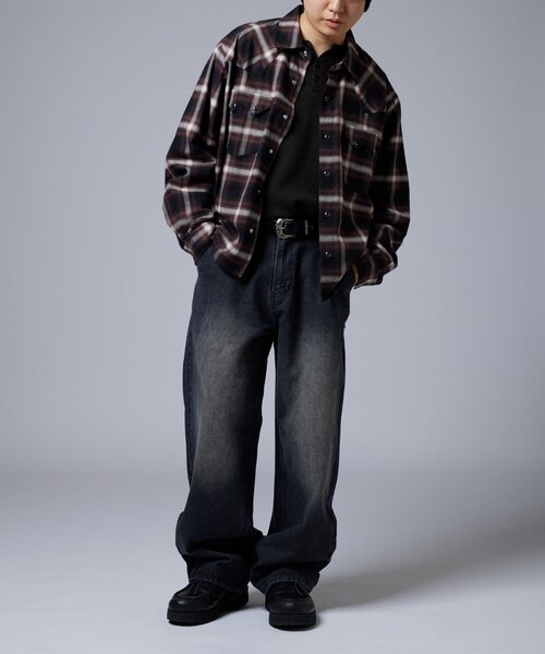 WHO'S WHO gallery（フーズフーギャラリー）の「【Sourcream】ウエスタンオンブレチェックシャツ（シャツ/ブラウス・レディース・ブラック/ネイビー/ブラウン・MEDIUM/LARGE）」の17枚目の写真