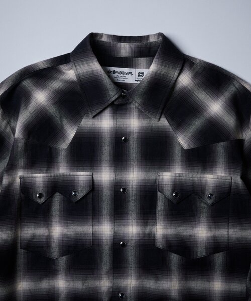 WHO'S WHO gallery（フーズフーギャラリー）の「【Sourcream】ウエスタンオンブレチェックシャツ（シャツ/ブラウス・レディース・ブラック/ネイビー/ブラウン・MEDIUM/LARGE）」の19枚目の写真