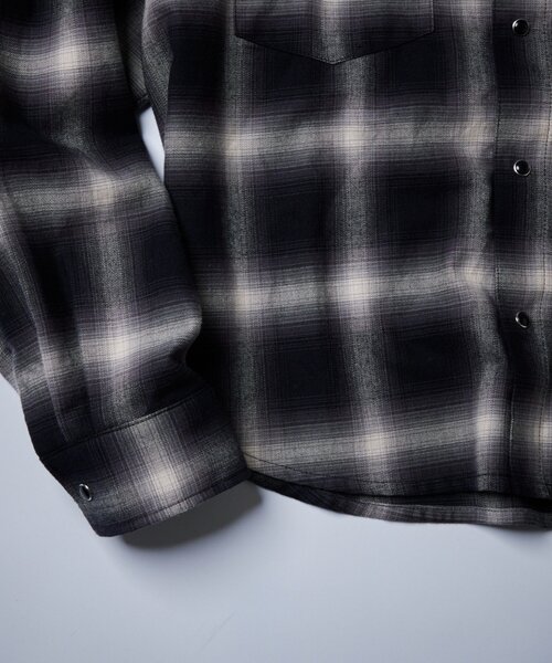 WHO'S WHO gallery（フーズフーギャラリー）の「【Sourcream】ウエスタンオンブレチェックシャツ（シャツ/ブラウス・レディース・ブラック/ネイビー/ブラウン・MEDIUM/LARGE）」の20枚目の写真