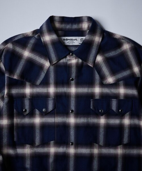 WHO'S WHO gallery（フーズフーギャラリー）の「【Sourcream】ウエスタンオンブレチェックシャツ（シャツ/ブラウス・レディース・ブラック/ネイビー/ブラウン・MEDIUM/LARGE）」の22枚目の写真