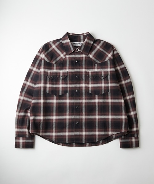 WHO'S WHO gallery（フーズフーギャラリー）の「【Sourcream】ウエスタンオンブレチェックシャツ（シャツ/ブラウス・レディース・ブラック/ネイビー/ブラウン・MEDIUM/LARGE）」の3枚目の写真