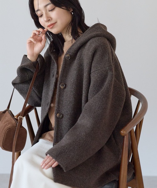 HEART MARKET(ハートマーケット)の「ニットフードアウター(その他アウター・レディース・ベージュ/ブラウン/チャコールグレー・FREE)」の17枚目の写真